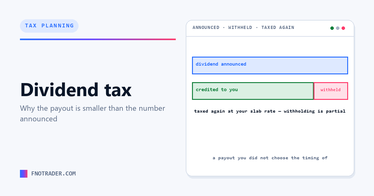 Dividend tax, and the gap between announced and credited